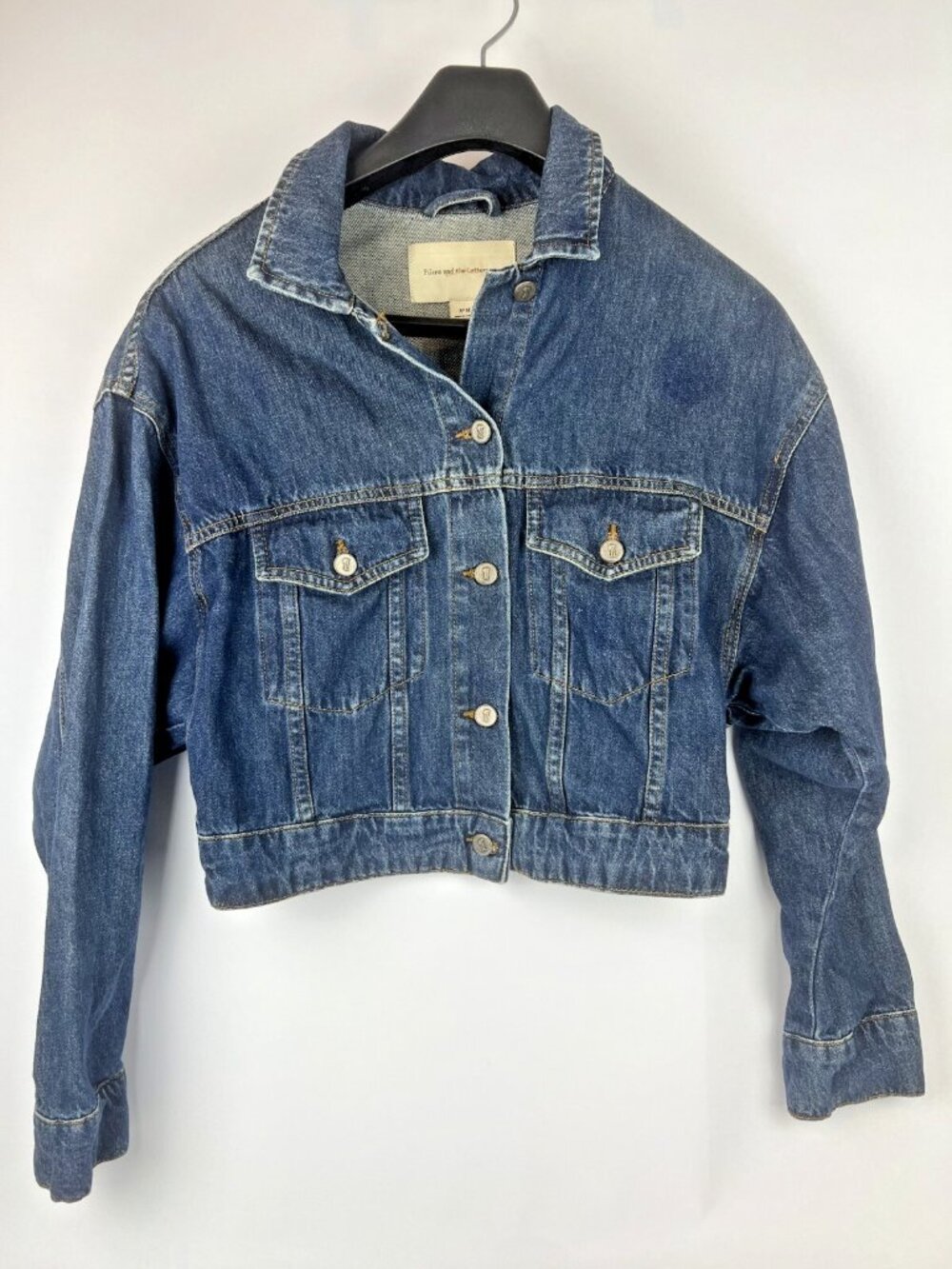 Pilcro & The Letterpress Women’s Denim Trucker Jacket Size M – Dark Wash